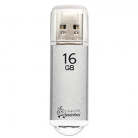 Флеш-диск 16 GB, SMARTBUY V-Cut, USB 2.0, металлический корпус, серебристый, SB16GBVC-S