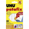 Клеящие подушечки UHU Patafix для временного крепления, многоразовые, белые, 80 шт. (UHU 39125)
