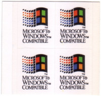 Наклейка на системный блок Microsoft Windows 3.1 (комплект из 4-х наклеек)