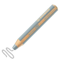 Цветной карандаш Stabilo Woody, 3 в 1: цветной карандаш, акварель и восковой мелок, Серебряный (STABILO 880/805)