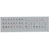 Наклейка на клавиатуру шрифт рус/лат на серой подложке