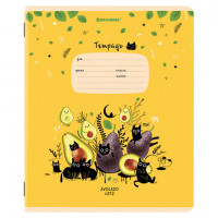 Тетрадь BRAUBERG FRUITS AND ANIMALS, А5, 12 л, клетка, обложка картон, ассорти, 1шт (BRAUBERG 106664/1)