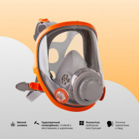 Маска полнолицевая Jeta Safety 5950, силикон, ударопрочный поликарбонат, защитная пленка, без фильтров, размер L, 5950-L