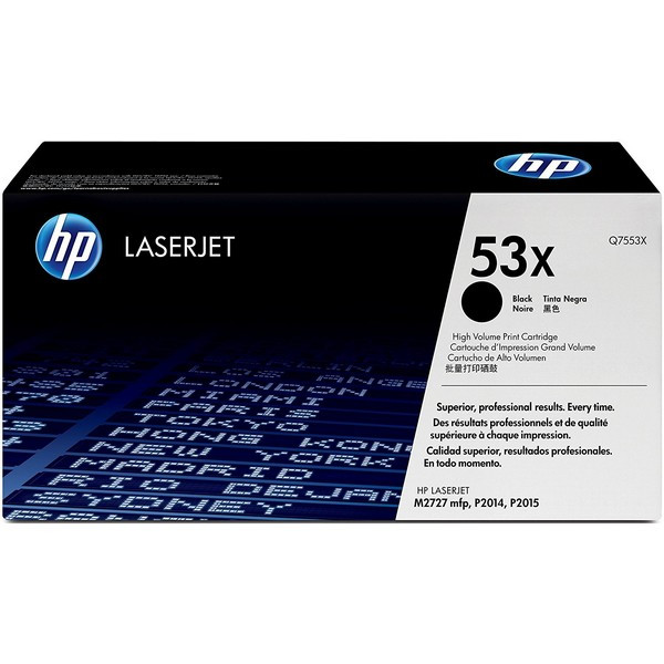 HP Q7553X Картридж черный HP 53X LaserJet Р2014/15/15d/15dn/15n/15x/ M2727nf/nfs (7K)**