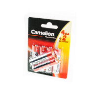 Батарейка Camelion Plus Alkaline 4+2LR6-BP LR6 4+2шт BL6 (Комплект 6 шт.)