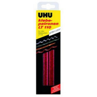 Клеевые патроны UHU к низкотемпературному пистолету LT110/LT110XL, овальные, с блестками красные, 50г/4шт. (UHU 48640) EOL