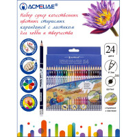 Набор стираемых цветных карандашей ACMELIAE 24цв. в  картонном футляре (ACMELIAE 43740)