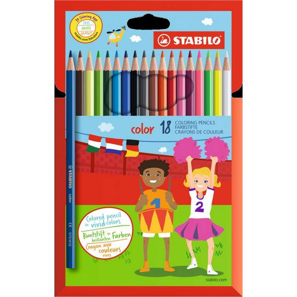 Набор цветных карандашей Stabilo Color 18 цветов (Stabilo 1918/77-11, 0А-I0000860)* Набор цветных карандашей Stabilo Color 18 цветов (Stabilo 1918/77-11, 0А-I0000860)*