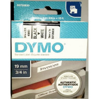 DYMO S0720830 Картридж с лентой DYMO 19 мм х 7м. , пластик, черный на белой ленте