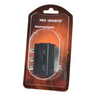 Переходник Pro Legend PL1129 SCART вилка - 3RCA розетка с переключателем BL1