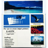 Uni Jet E-0815N Совместимый картридж светло-голубой T0815/C13T11154A10 большой ёмкости для Epson Stylus Photo R270, R290, R390, RX590, RX610, RX690, 1410, TX700W (Uni Jet E-0815N) Использовать до 07/2015