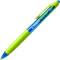Ручка шариковая автоматическая Stabilo Performer + толщина линии F, 0,38 мм., цвет корпуса синий/зеленый, цвет чернил Синий (STABILO 328/1-41-1)