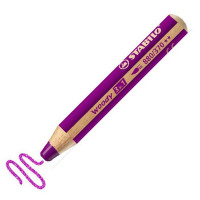 Цветной карандаш Stabilo Woody, 3 в 1: цветной карандаш, акварель и восковой мелок, Сиреневый (STABILO 880/370)
