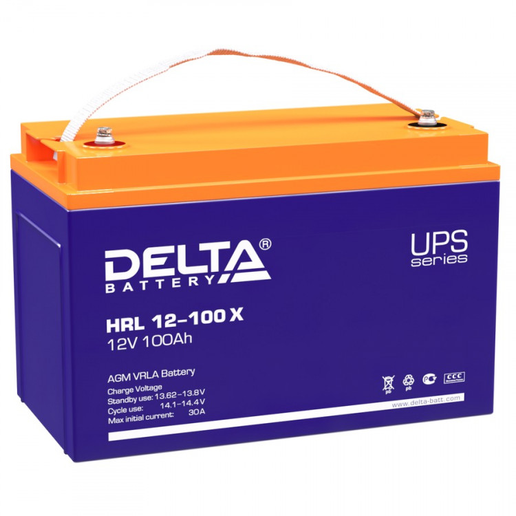 Аккумуляторная батарея DELTA HRL 12-100 X (12В / 100Ач, Тип: AGM, Клемма: Болт М6, ДхШхВ: 330х171х215мм (Полная высота: 220мм), срок службы: 15 лет, Гарантия: 2г, вес: 33кг) (ENERGON DELTA HRL 12-100 X) Аккумуляторная батарея DELTA HRL 12-100 X (12В / 100Ач, Тип: AGM, Клемма: Болт М6, ДхШхВ: 330х171х215мм (Полная высота: 220мм), срок службы: 15 лет, Гарантия: 2г, вес: 33кг) (ENERGON DELTA HRL 12-100 X)